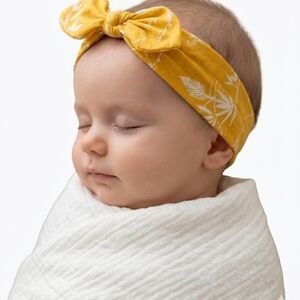 Yellow Baby Headband with Bow